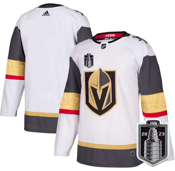 Men%27s Vegas Golden Knights Blank White 2023 Stanley Cup Final Stitched Jersey Dzhi